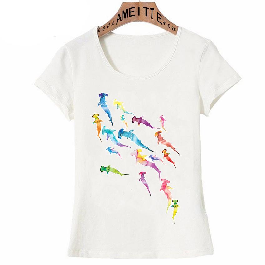 Ameitte Summer Fashion Women Short Sleeve Save The Blue Whale Narwhal Tattoo Print T Shirt