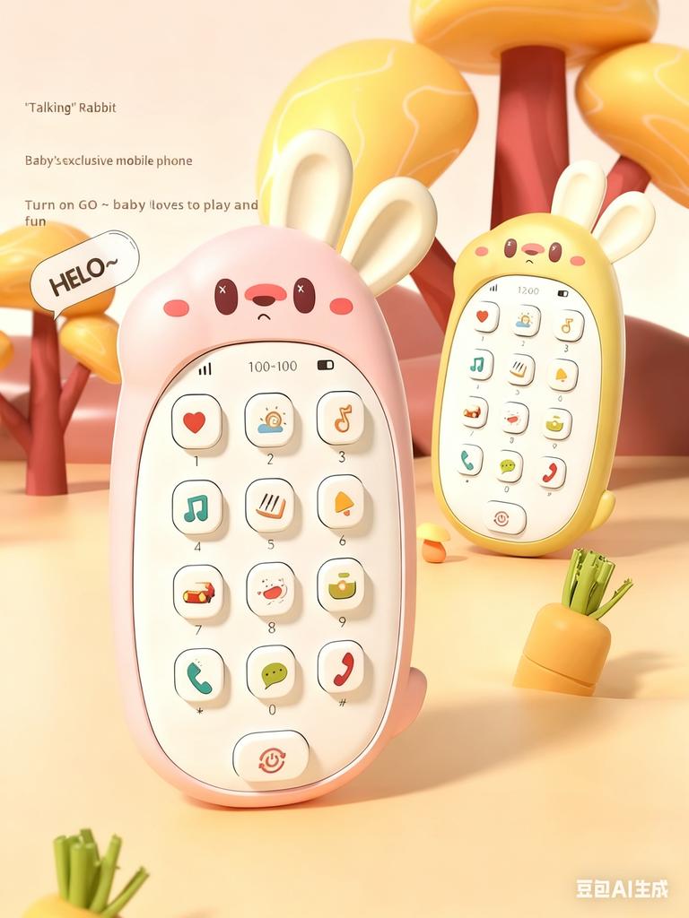 Children's Music Phone Toy for Early Education Bilingual Enlightenment Intellectual Development Suitable for 6-12 Years Old