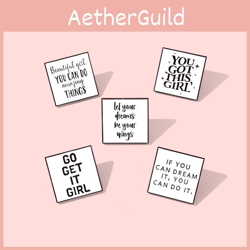 Stylish Geometric Alloy Pin Badge For Men And Women Featuring Go Det T Girl