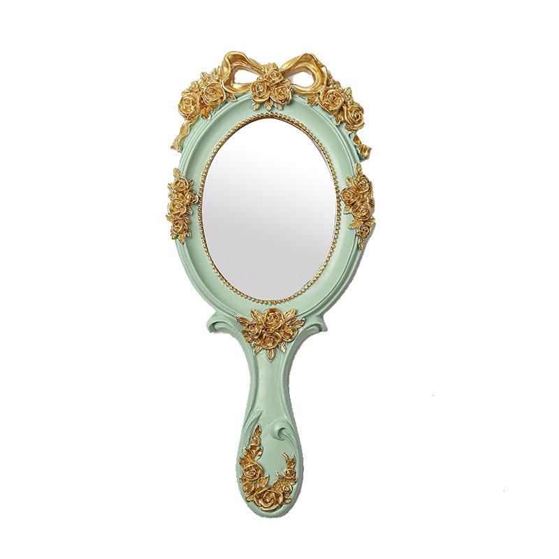 European American Retro Gold Embossed Hollow Wall Mirror Frame