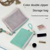 Mesh Mesh Cosmetic Bag Portable Large Capacity Mesh Toiletry Storage Pouch Multifunctional Zipper Mesh Pencil Case