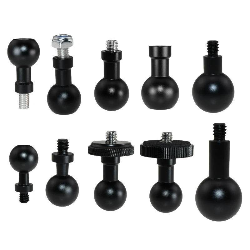 Aluminum 15Mm/17Mm/19Mm/20Mm/25Mm Ball Head Adapter To M6 1/4 Bolt For Motorcycle Phone Holder Car Bracket Camera Stand