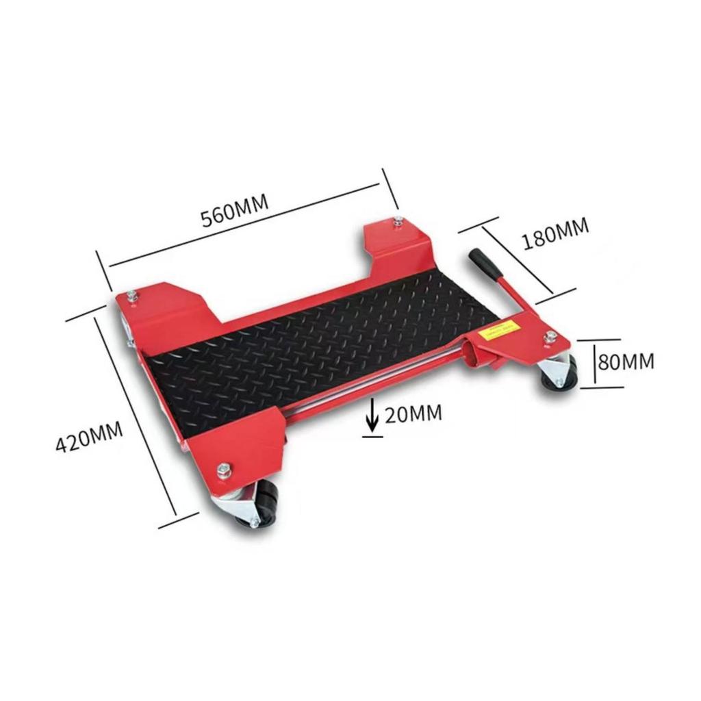 Motorcycle Relocator Stand Caster Wheels Vehicle Support Red Metal