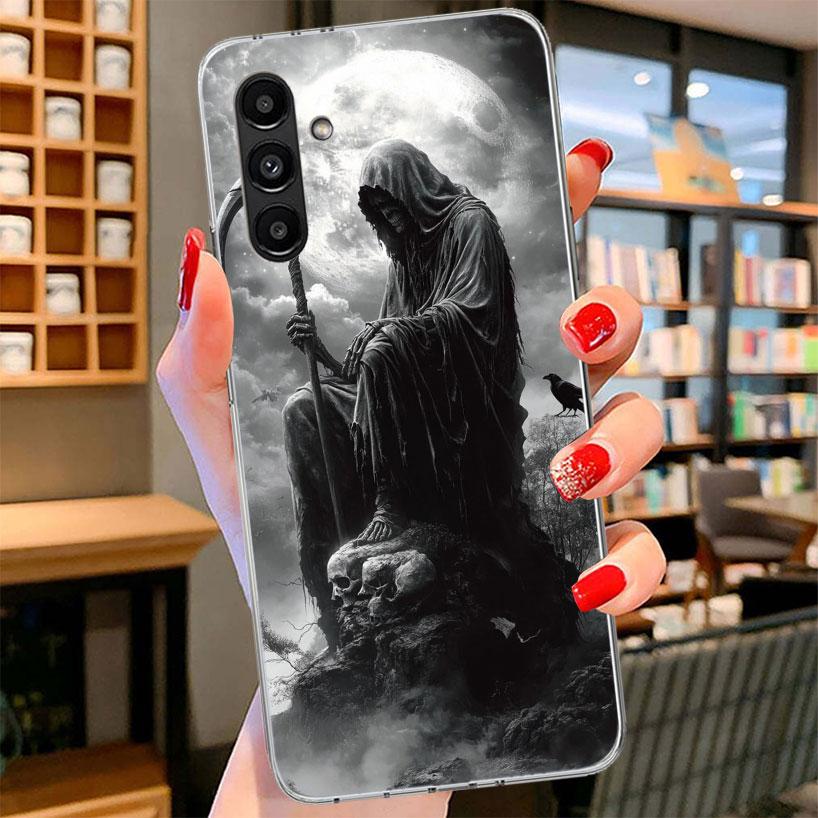 Death Grim Reaper Skull Scythe Phone Case For Samsung Galaxy A17 A37 A57 A16 A26 A36 A56 A15 A25 A35 A55 A14 A24 A34 A54 A13 A23