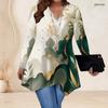 Women Plus Size V Neck Long Sleeve Halloween Ghost Pumpkin Printed Asymmetric Hem Tunic Top