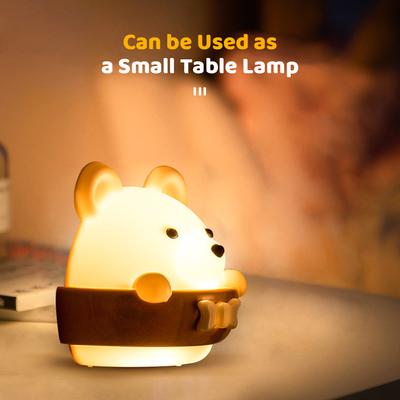 Cute Bear Baby Night Light Baby Bedside Lamp Kids Night Lights for Bedroom Cold & Warm Light 10