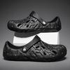 Large Size 49 Slippers Men's Summer Sandals Outdoor Fingerprint Hole Shoes Outside Sandals Semi-drag Beach Shoes