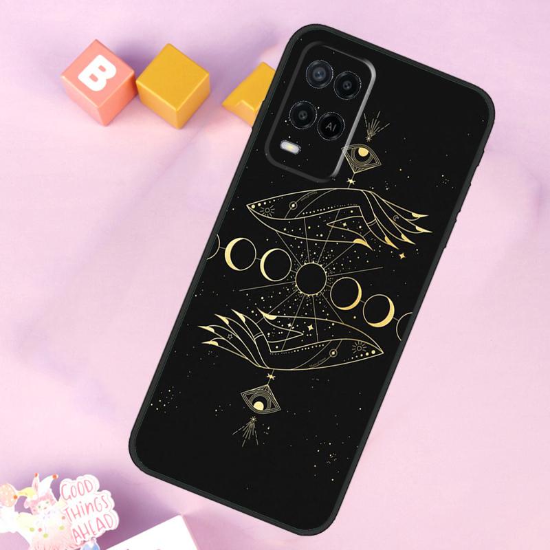 Galaxy Moon Stars Phase Totem Art Case For Oppo A17 A57 A16 A76 A96 A60 A40 A80 A18 A38 A58 A78 A98 A15 A54 A74 A94 A6 A5 Pro