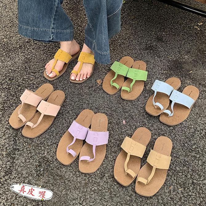 BEI LI XUAN Soft-bottomed Toe Slippers Women's 2025 Summer Wear Sandals Beach Slippers