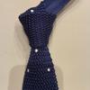 Used BREUER Navy Knit Tie Dot Pattern