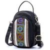 Ethnic Style Embroidered Canvas Bag With Zipper Pockets For Daily Use