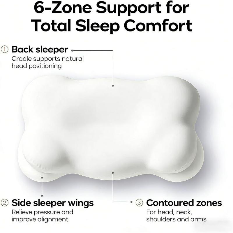 Orthopedic Memory Foam Pillow Ergonomic Sleep Cloud for Neck And Shoulder Pain Relief Suitable for Back And Stomach Sleepers