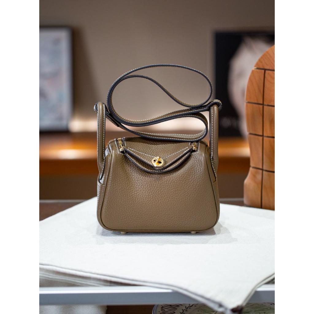 Kazilan Lindi 19cmTC Leder Arzttasche Hardware Handheld Umhängetasche Schultertasche Damen Tasche Trend