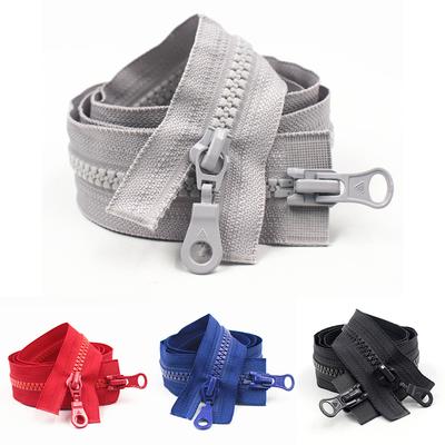 70/90cm 5# Cremallera de Resina Doble Cursor Cremallera Para Chaqueta de Plumas Ropa Bolsas Accesorios de Costura Cremalleras de Extremo Abierto Accesorio de Reparación
