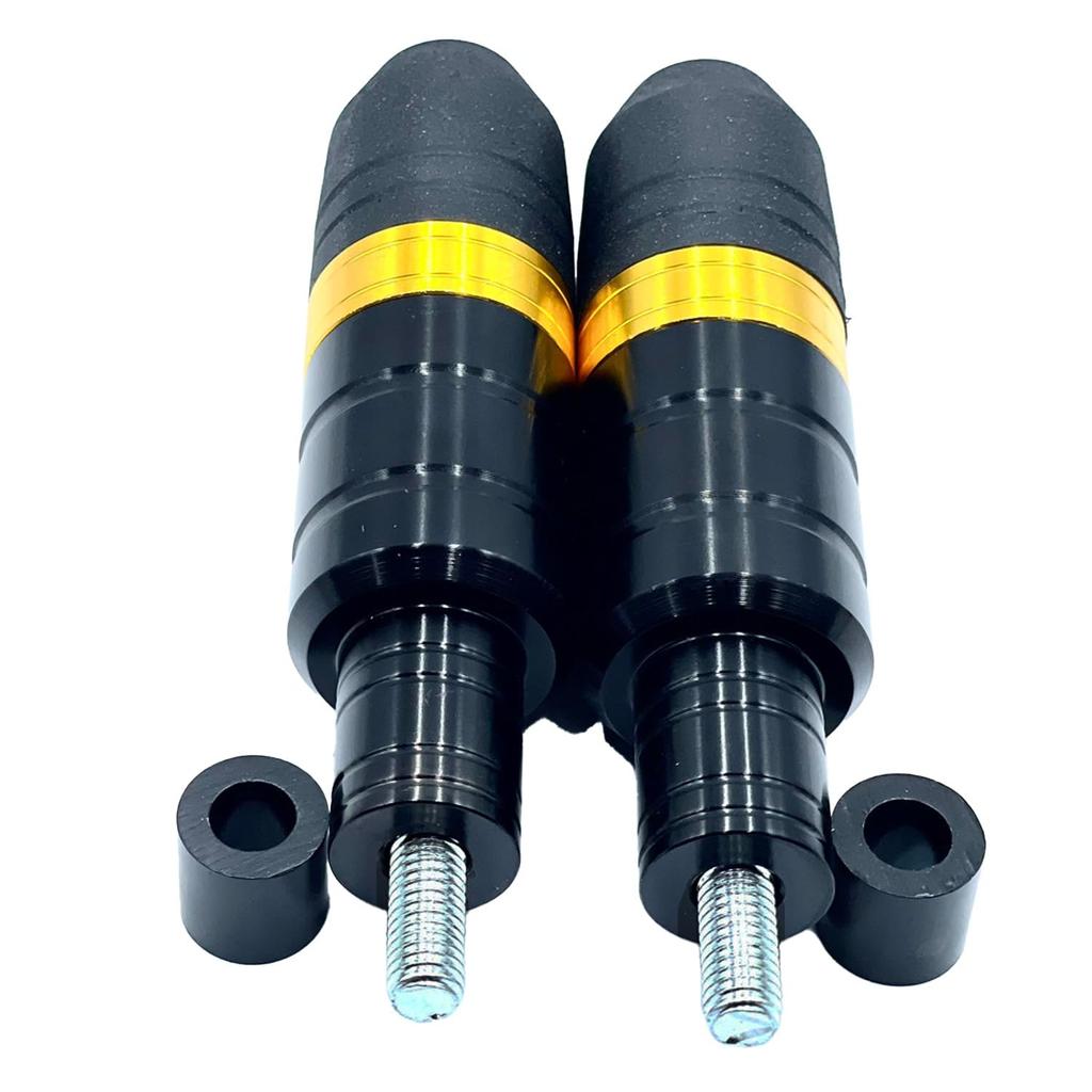 Shymie Motorcycle Engine Guard Muffler Protector Slider Crash Frame Pair M8 Screw Universal Left and Right 2 Piece Set Gold