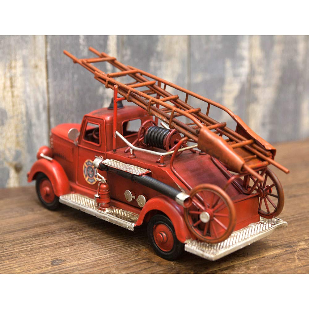 Akizuki Trading Co., Ltd. Decorative Figurine: Fire Dept. W23×D8×H18cm Vintage Car 1304A-5890