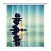 Tenda Doccia Meditazione Giapponese Zen Spa Loto Pietre di Basalto Olio Essenziale Candele Profumate Bambù Acqua Arredamento Casa Set Impermeabile