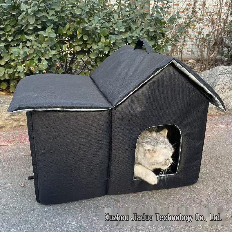 Waterproof Outdoor Cat & Small Dog Shelter - Rainproof, Cold Protection, Warm Tent House