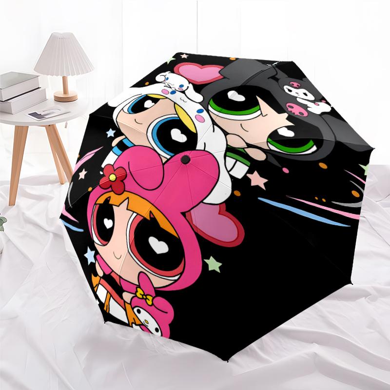 1pc Powerpuff Umbrella, Sun Protection, And UV Shielding. It Has Eight Sturdy Ribs for Outdoor Use And Perfect As a Holiday Gift