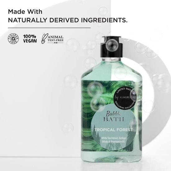 Kimirica Schaumbadflasche, 100 % vegan und parabenfrei & Weißtee-Extrakte, Provitamin B5, Aloe Vera & Vitamin E (270ml)