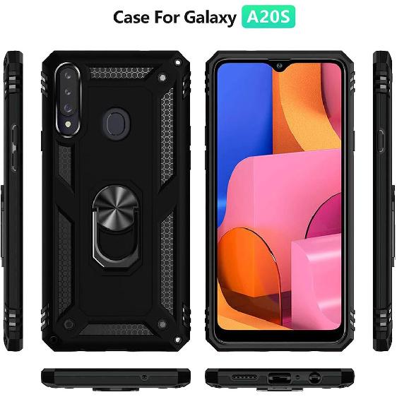 ADDIT A20s Case, Samsung Galaxy A20s Case Military Grade Protective Samsung A20s Cases Cover with Ring Car Mount Kickstand for Samsung Galaxy A20s -