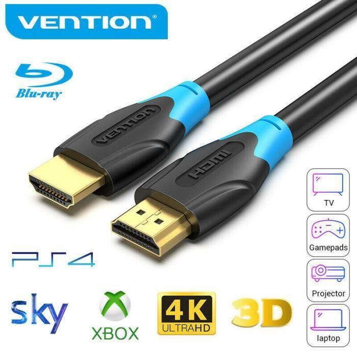 Câble HDMI - VENTION - 2.0 - Ultra HD 4K - 3m - Transmet audio et vidéo simultanément