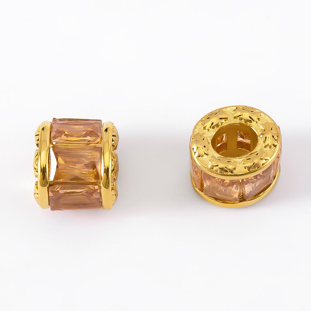

1pc 2pcs Luxury Stainless Steel Colorful Crystal Spacer Beads Large Hole for European Bracelet Charms Jewellery Making Materials 1pc 13x11.6mm шампанського