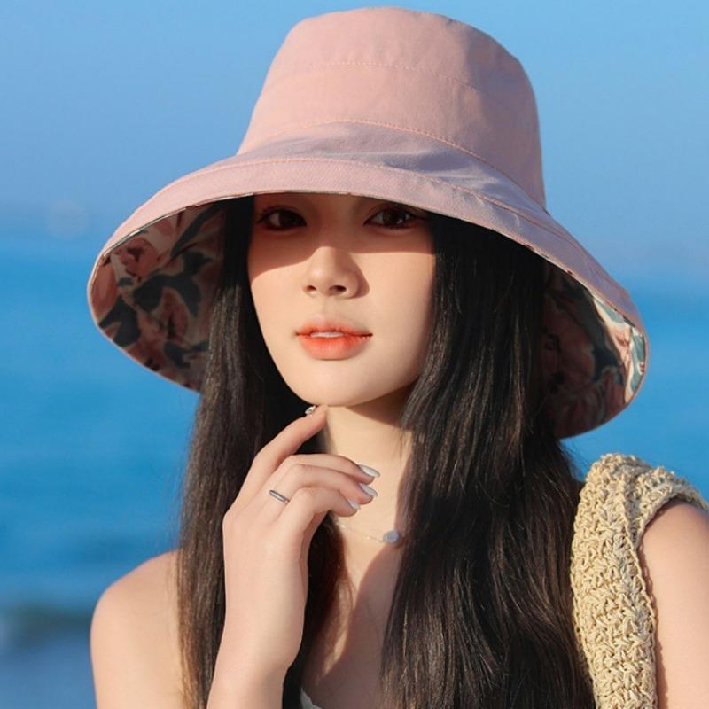 Casual Andas Solskydd UV-skydd Solskyddsmössa Fiskarhatt Dubbelsidig hopfällbar hatt Blommönster Kepsar Justerbar andningsbar solhatt