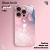Full Moon Design Pattern Metallic Paint Glass Hard Phone Case For iPhone 11 12 13 14 15 16 17 Pro Max 15 Plus 17 Air 16E Cover