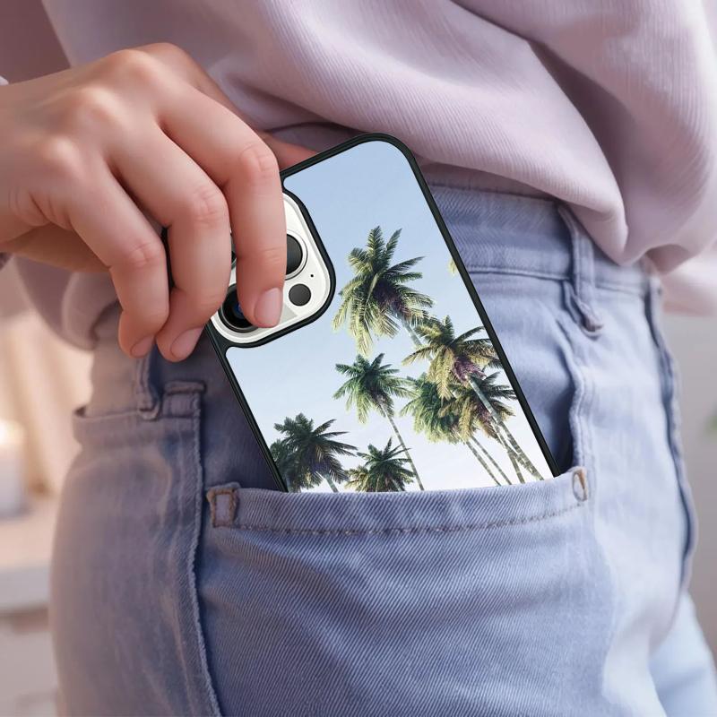

Tropical Summer palm trees Phone Case For iPhone 17 Air 15 16e 14 13 Pro Max Coque 12 11 Pro Max PLUS cover iPhone 16e