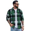 Herren Flanellhemden Lässig Button-Down Karomuster Hemdjacke Langarmhemden mit Taschen Normale Passform Arbeitshemd Outfit für Männer