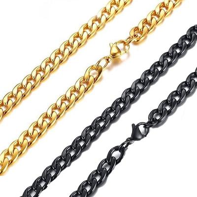 Unisex Trendige Titanstahl Kubanische Kette Halskette - Nicht verblassend, Dick, Europäischer & Amerikanischer Stil, Hip Hop Accessoire.