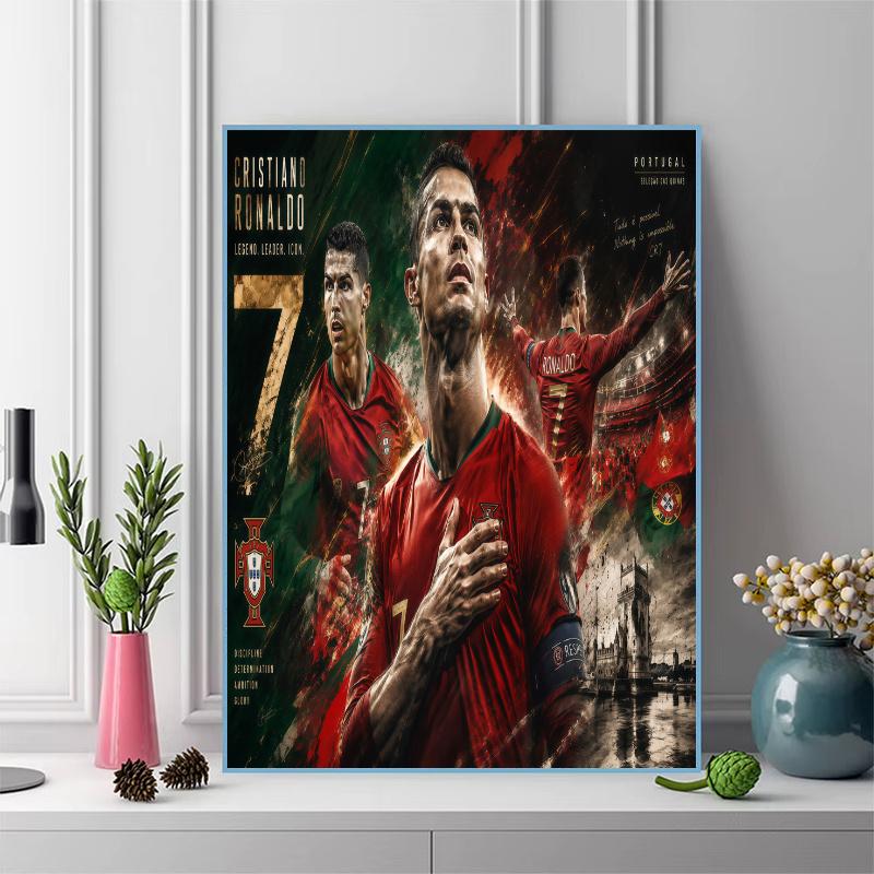Cr7 Portugal Football Legend 100% Round Full Drill 5D DIY Diamond Painting Embroidery Cross Stitch Rhinestone Decor