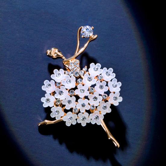 

Цветочный балет Девушка Брошь Лацкан Шаль Булавка Сияющие стразы Пальто