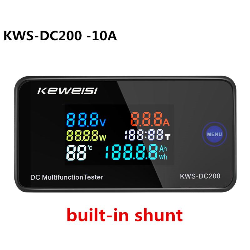 DC 0-200V Digital Voltmeter Voltage Seven Functions Power Energy Meter LED Color Display Wattmeter 0-10/50/100A KWS-DC200