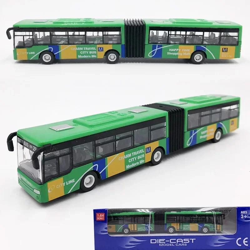 1/64 Diecast Alloy City Bus Pull Back Cars Kinderspielzeugauto Trägheitsfahrzeugmodell Spielzeug Lernspielzeug für Kinder Geschenk Jungen Spielzeug
