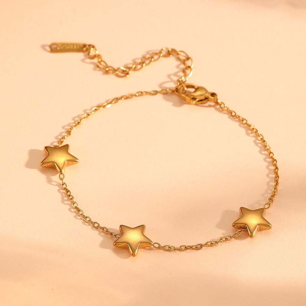 European Trendy Stainless Steel Star Tassel Pendant Set