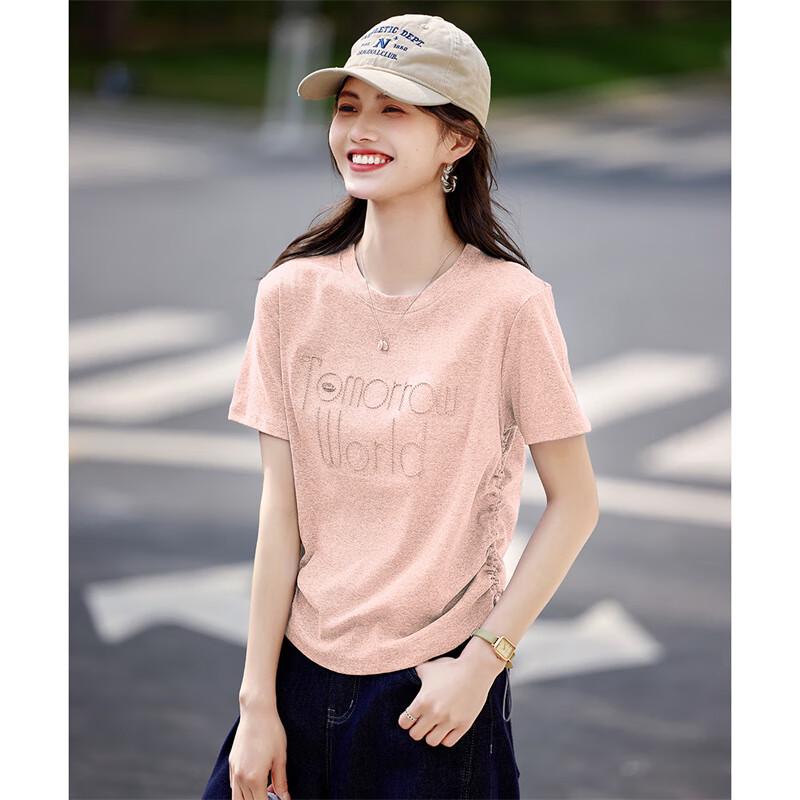 Women's Letter Jacquard Short Sleeve T-Shirt