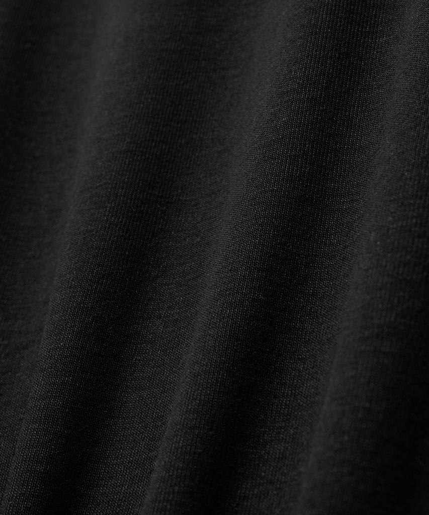 NOIRER Layered Half Long Sleeve T-Shirt (Black Charcoal)