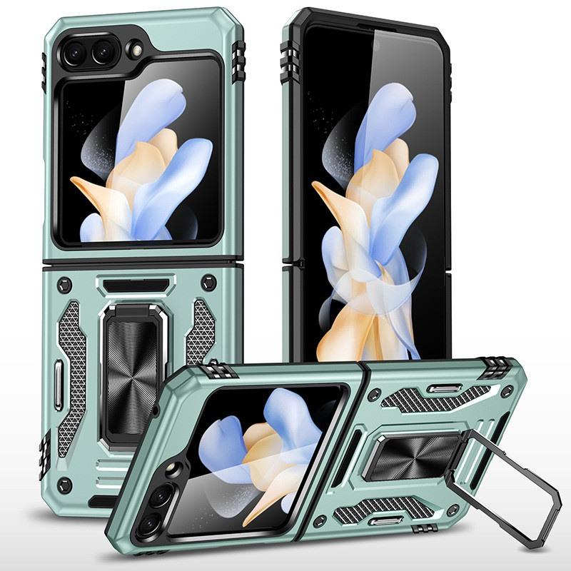 Lens Protection Ring Rotating Stand Phone Folding Armor Case for Samsung Galaxy Z Flip 7 FE / Flip 6 / Flip 5 Shockproof Cover