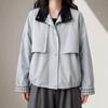 Niche Women's Short Jacket Women's Loose Stand-up Collar Snap-button High-density Cotton Twill Tooling Jacket
