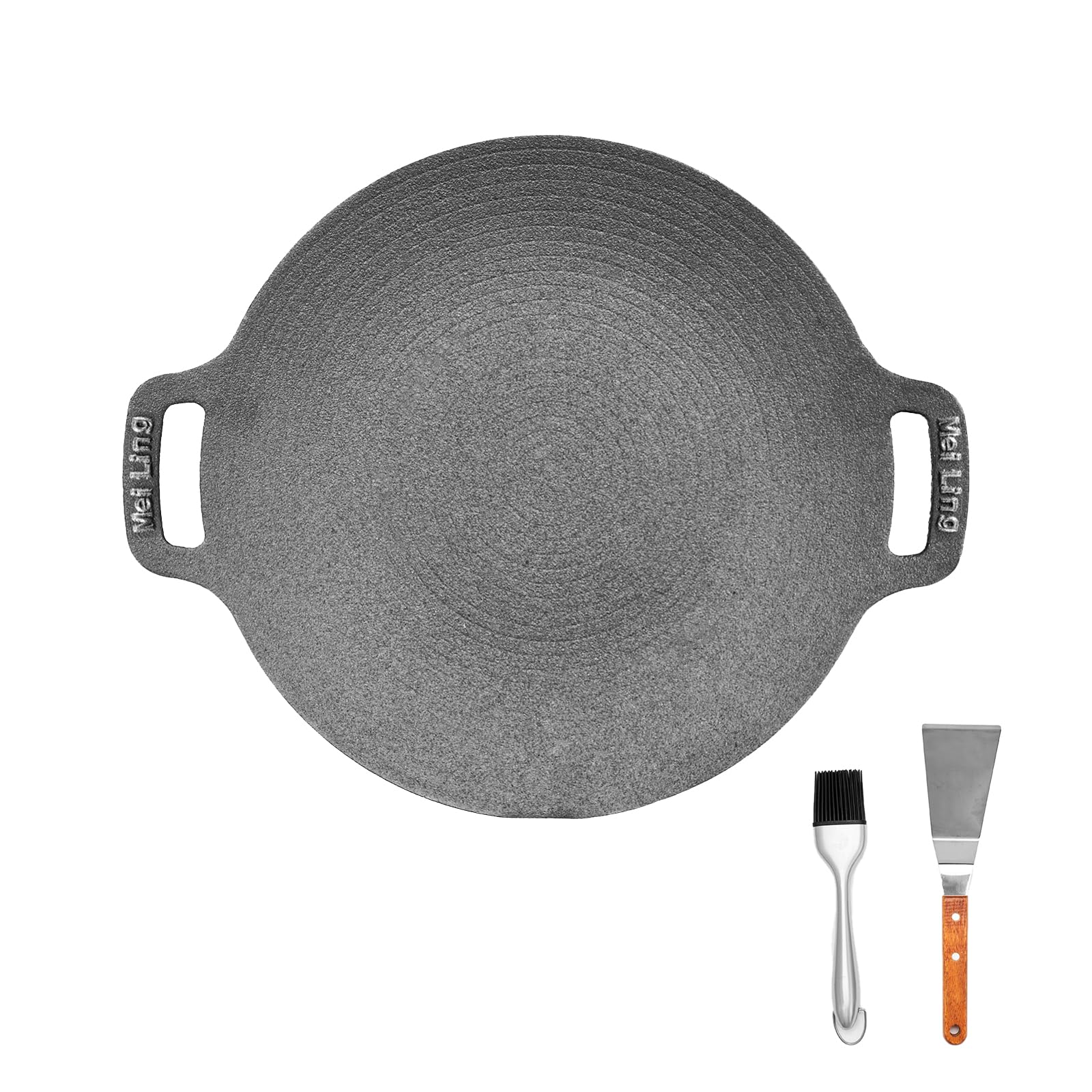 

VIVIDCOOKWARE Чугунная многофункциональная сковорода для открытого огня и активного отдыха на природе, 28 см, чугунная, с антипригарным покрытием, подходит для индукционных плит, газовых плит, костра, барбекю, якинику.