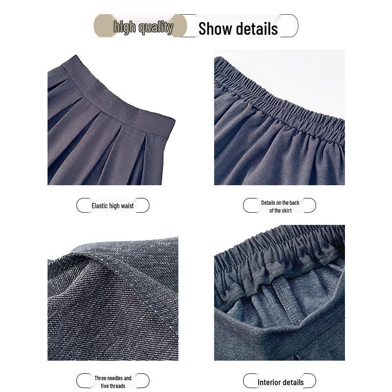 Autumn Winter 2025 High Waist Slimming A-line Long Skirt for Women