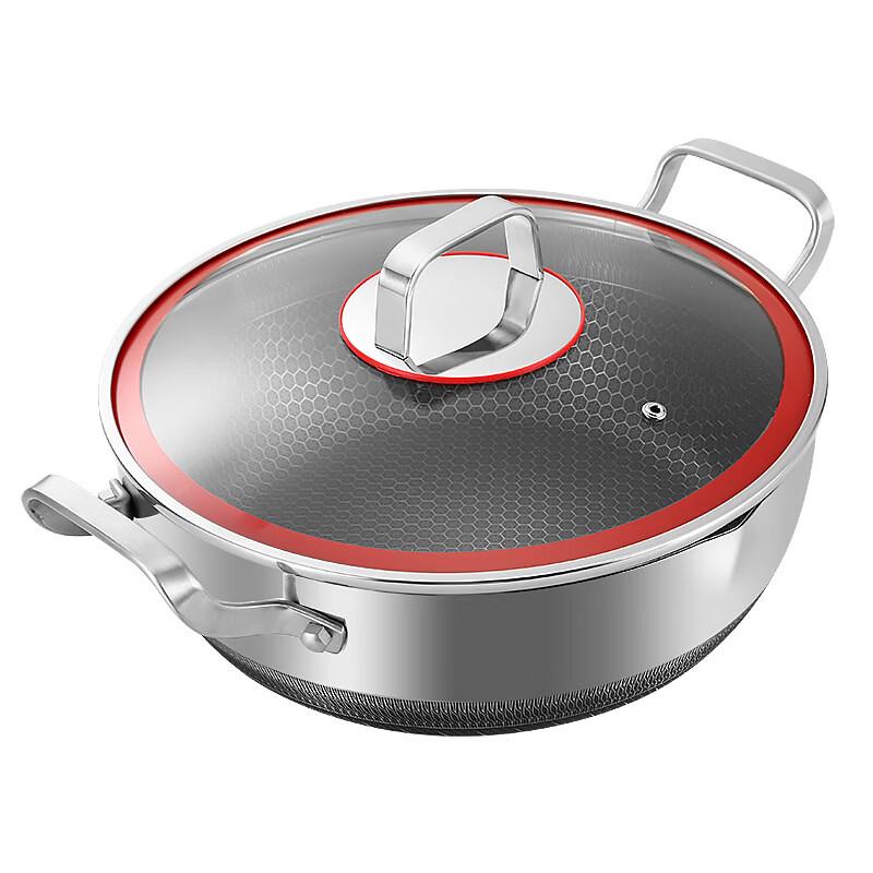 Zhishi Stainless Steel Double Handle Soup Pot with Lid