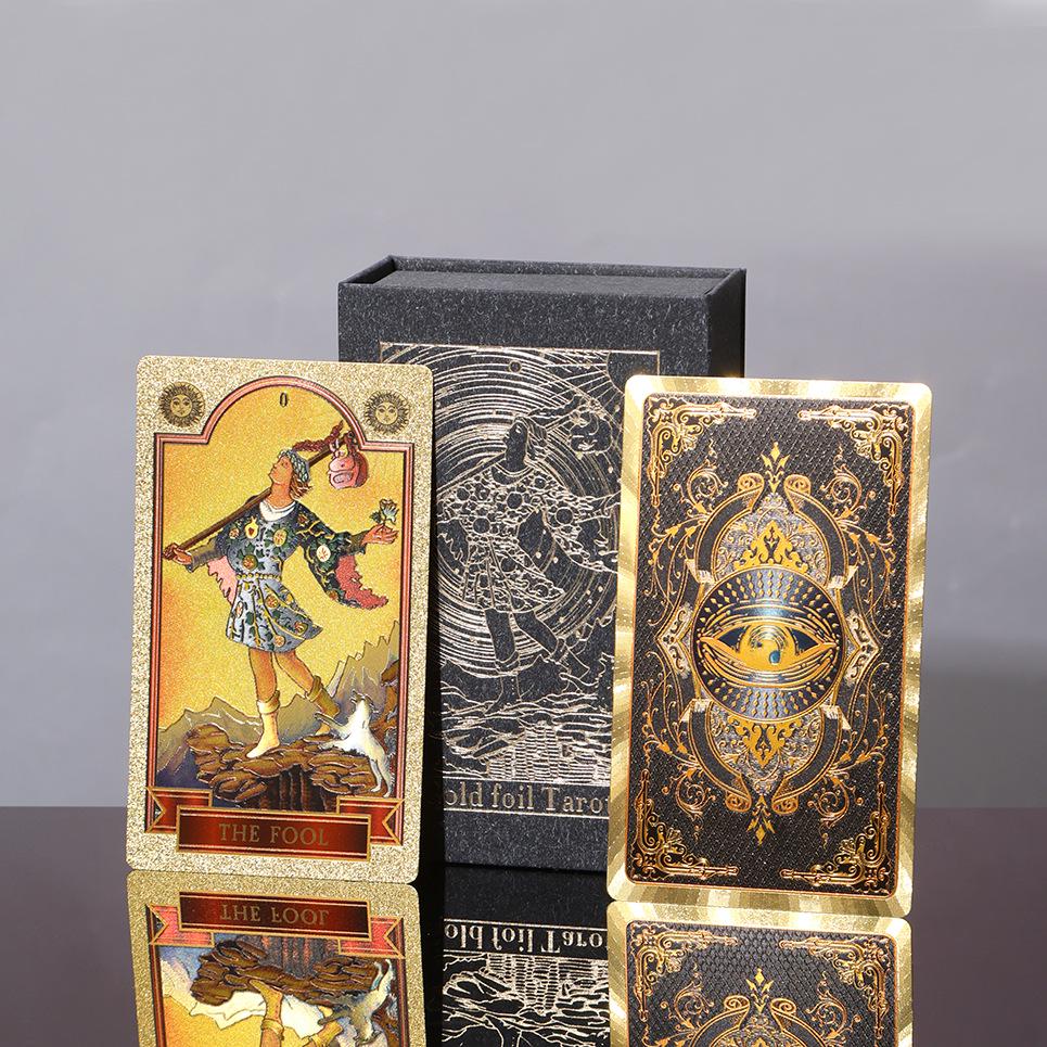 Genuine Weite Gold Foil PET Tarot Deck - Full Set Printed Tarot Board Game Cards
