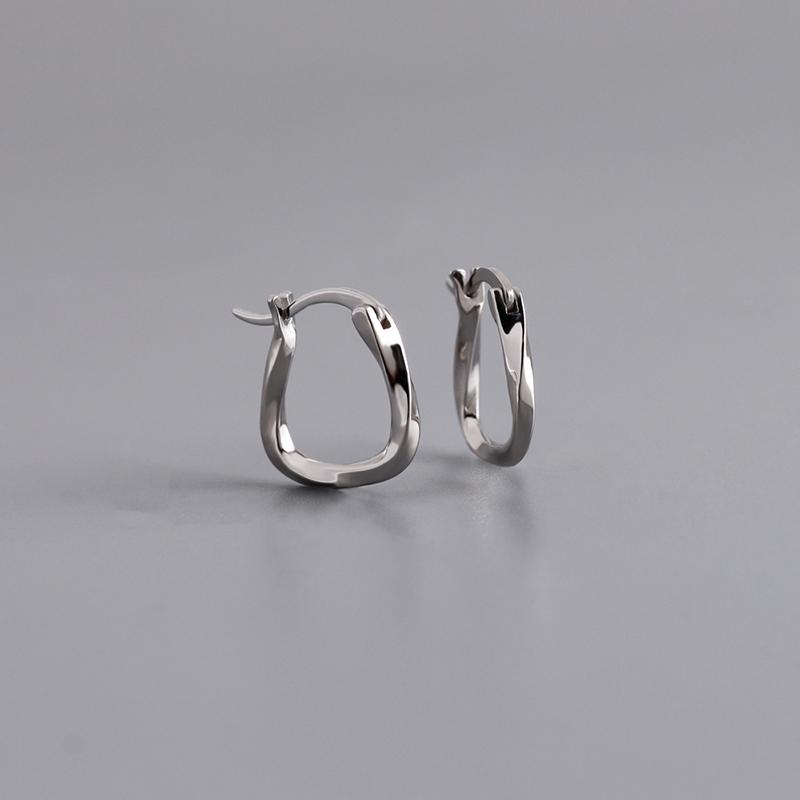 Trendy Personality 925 Sterling Silver Geometric Hoop Earrings Gold Plated Twist Hoop Jewelry for Weddings Parties and Gifts