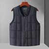 Men's Thickened Warm Padded Vest for Middle-aged and Elderly, Zippered Gilet, Winter Cold Protection, Dad's Wear