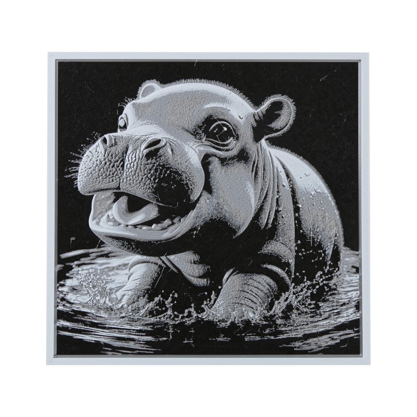 

3D-печатная фотография бегемота, украшения из фотографий бегемота, украшение из фотографий бегемота на 3D-печати, снятие стресса чёрный