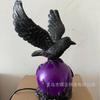 Gothic Raven Resin Table Lamp Decorative Figurine Study Room Home Office Ambient Lighting