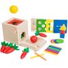 Wooden Educational Goal Box With Multifunction Insert Stick For Toddler Learning And Play